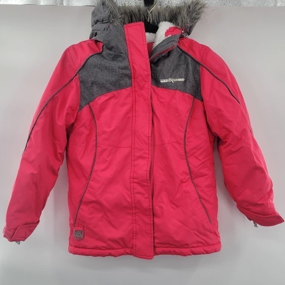 ZEROXPOSUR Girls' Winter Jacket Size Small 7/8 Hooded Faux Fur Trim - Picture 14 of 14